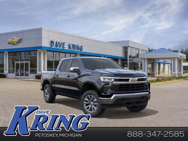 2026 Chevrolet Silverado 1500 LT (2FL) in Black — front three-quarter view