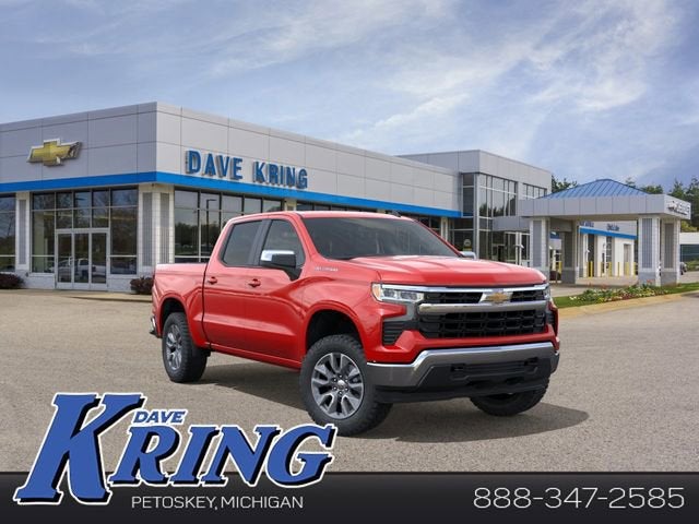 2026 Chevrolet Silverado 1500 LT (2FL) in Red Hot — front three-quarter view