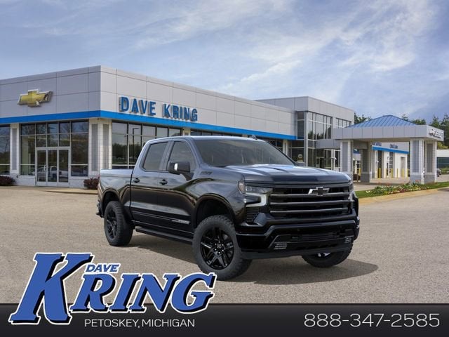 2026 Chevrolet Silverado 1500 High Country in Black — front three-quarter view