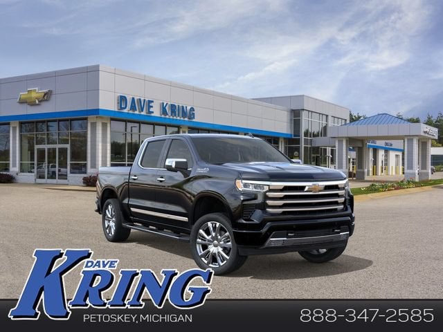 2026 Chevrolet Silverado 1500 High Country in Black — front three-quarter view