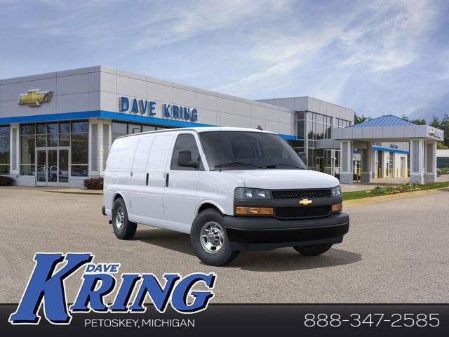 2025 Chevrolet Express Cargo WT in Summit White — front three-quarter view