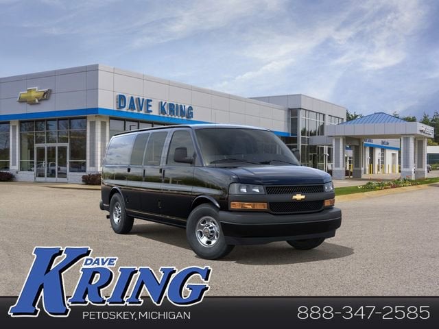 2026 Chevrolet Express Cargo WT in Black — front three-quarter view