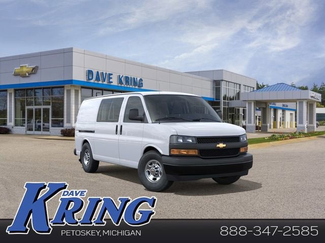 2026 Chevrolet Express Cargo WT in Summit White — front three-quarter view