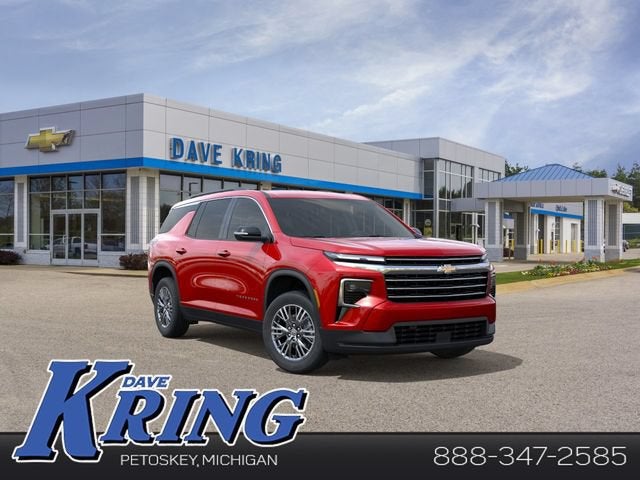 2026 Chevrolet Traverse LT in Radiant Red Tintcoat — front three-quarter view