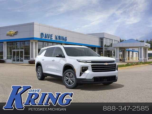2026 Chevrolet Traverse LT in Summit White — front three-quarter view