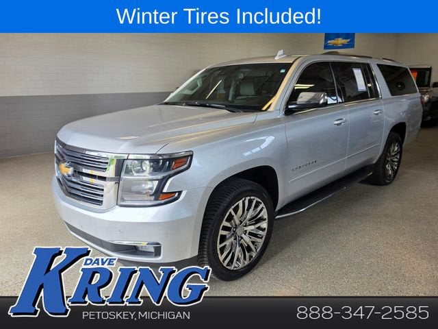 2019 Chevrolet Suburban Premier in Silver Ice Metallic — front three-quarter view