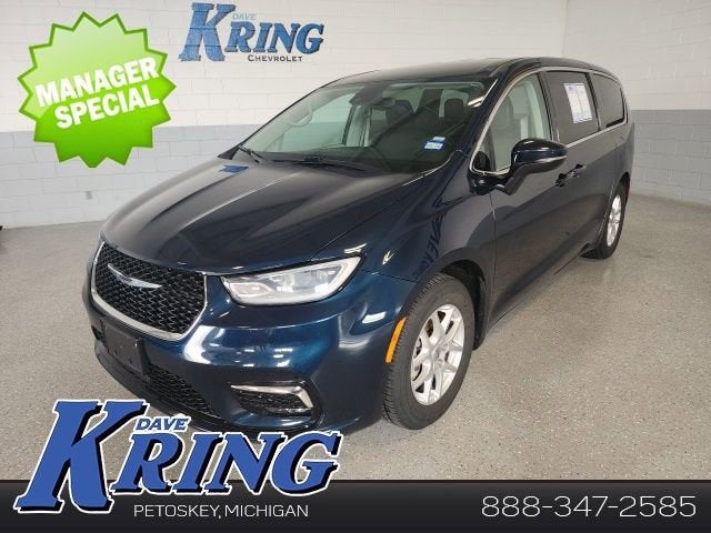 2023 Chrysler Pacifica Touring L in Blue — front three-quarter view