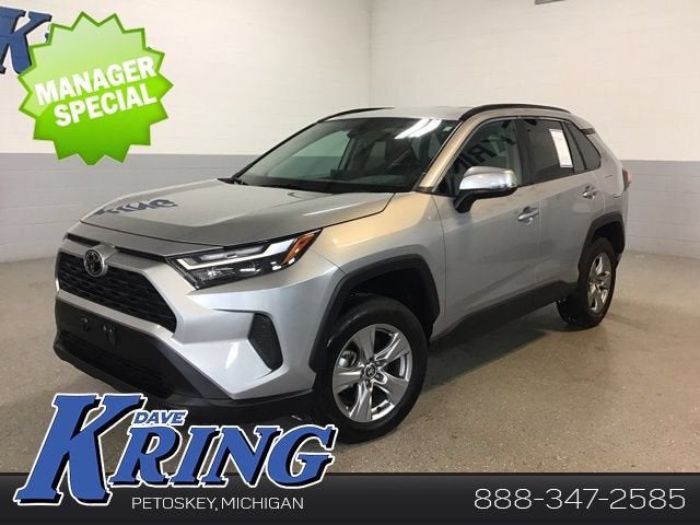 2024 Toyota RAV4 XLE in Silver — front three-quarter view