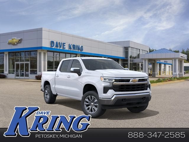 2026 Chevrolet Silverado 1500 LT (2FL) in Summit White — front three-quarter view