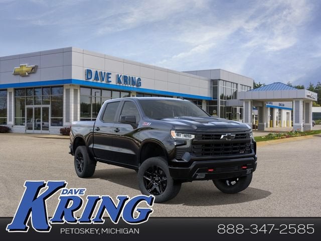2026 Chevrolet Silverado 1500 LT Trail Boss in Black — front three-quarter view