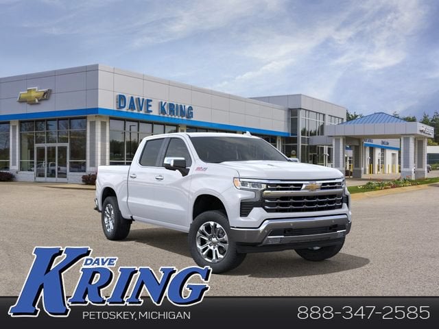 2026 Chevrolet Silverado 1500 LTZ in Summit White — front three-quarter view