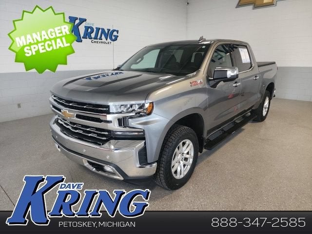 2020 Chevrolet Silverado 1500 LTZ in Satin Steel Metallic — front three-quarter view