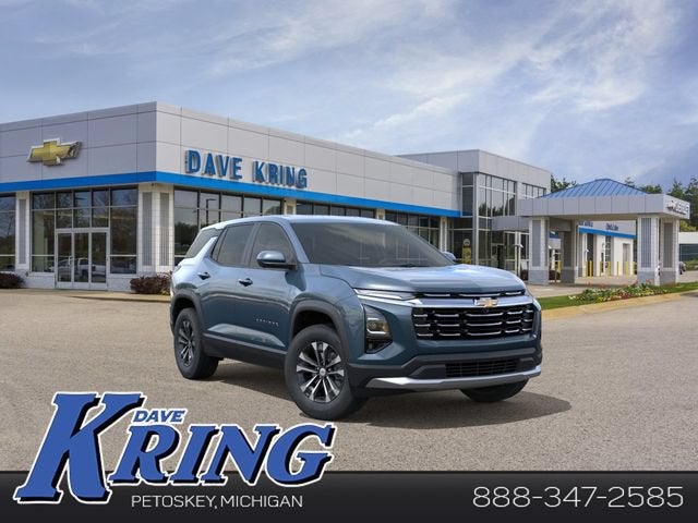 2027 Chevrolet Equinox AWD LT in Lakeshore Blue Metallic — front three-quarter view