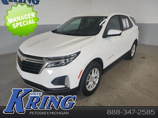 2024 Chevrolet Equinox LT in Summit White — front three-quarter view