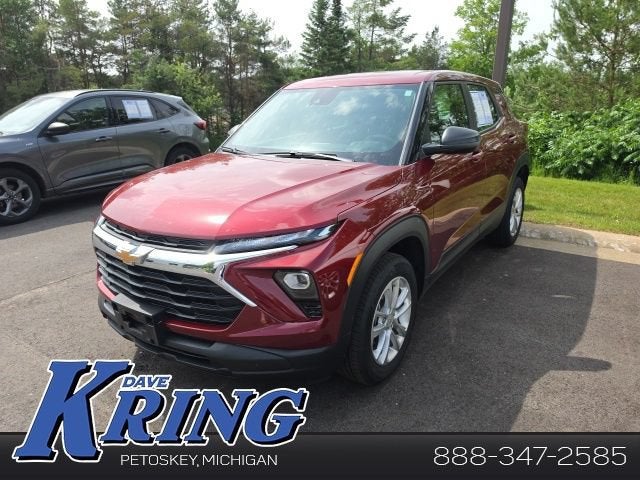 2024 Chevrolet Trailblazer LS in Crimson Metallic — front three-quarter view