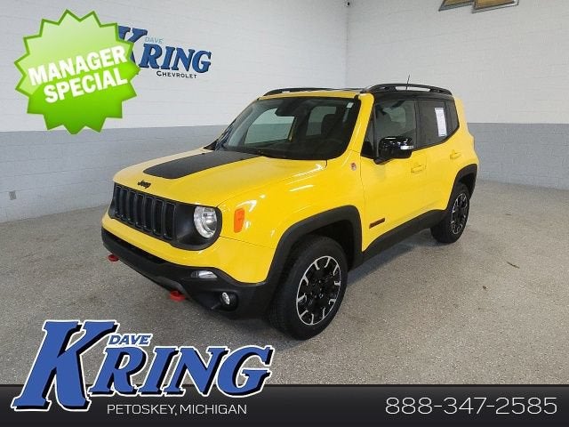 2023 Jeep Renegade Trailhawk 4x4 in Yellow — front three-quarter view